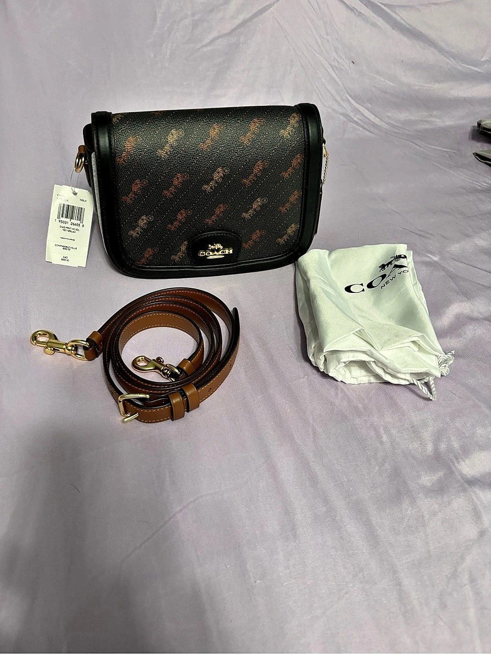 NWT Coach Georgie Saddle Bag Horse & Carriage  Black